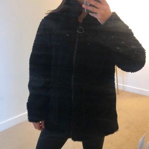 Steve Madden black teddy coat, size M